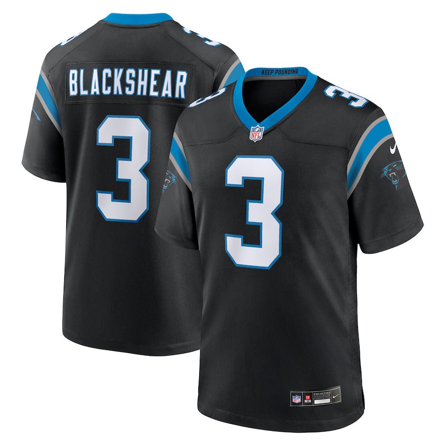 Men Carolina Panthers #3 Raheem Blackshear Nike Black Team Game NFL Jersey